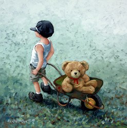 Gardeners World by Keith Proctor - Original Painting on Stretched Canvas sized 24x24 inches. Available from Whitewall Galleries